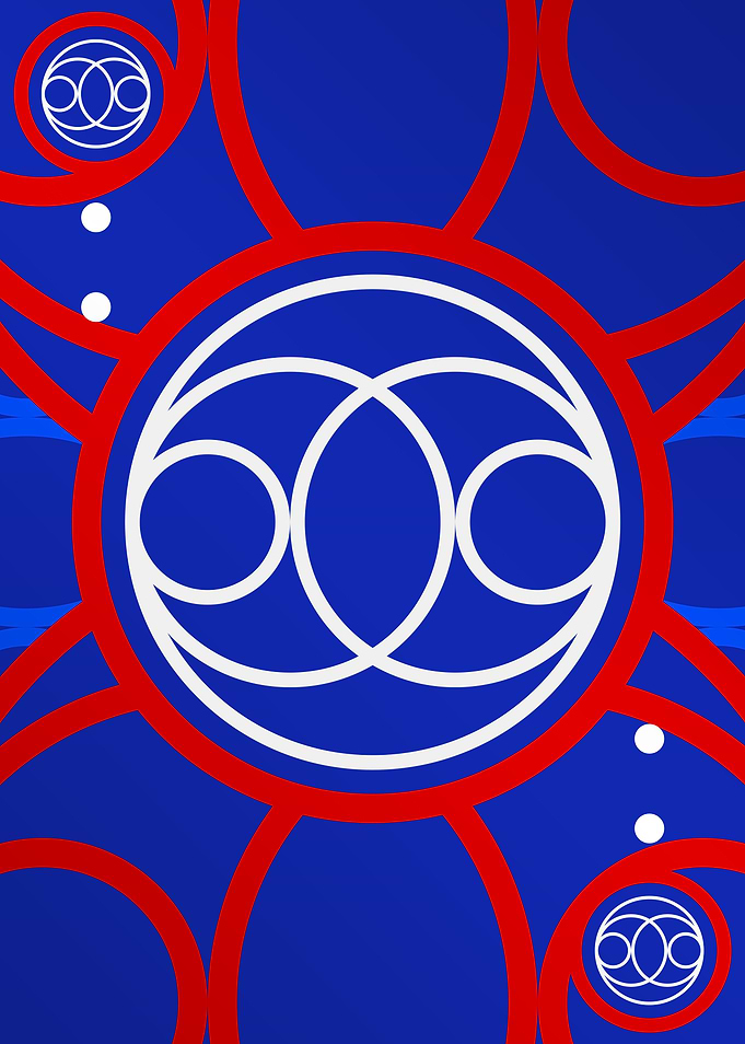 Red White and Blue Glyph