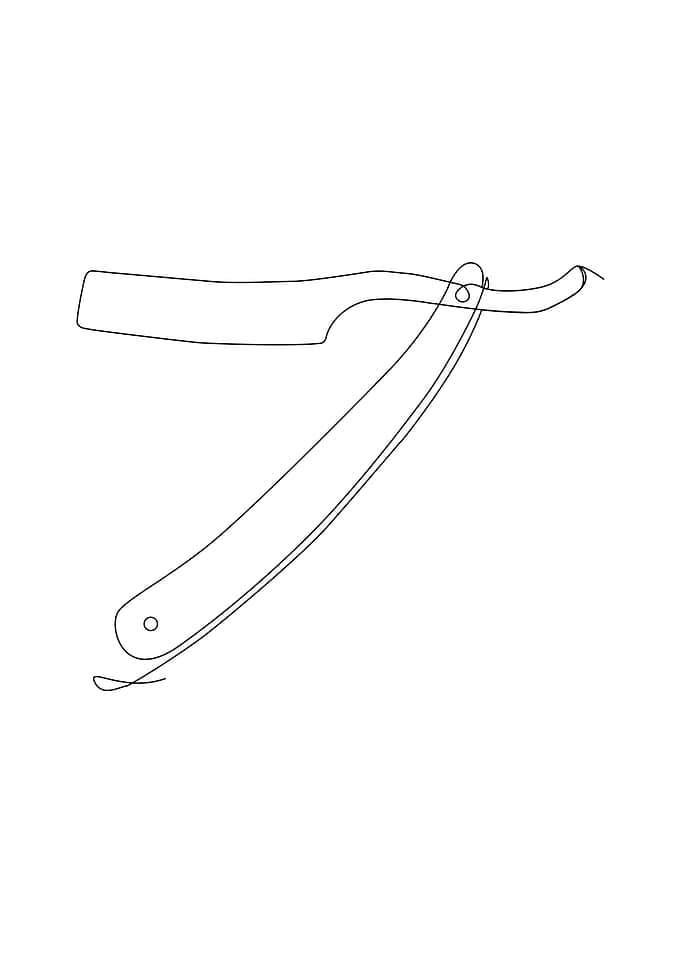 straight razor line art