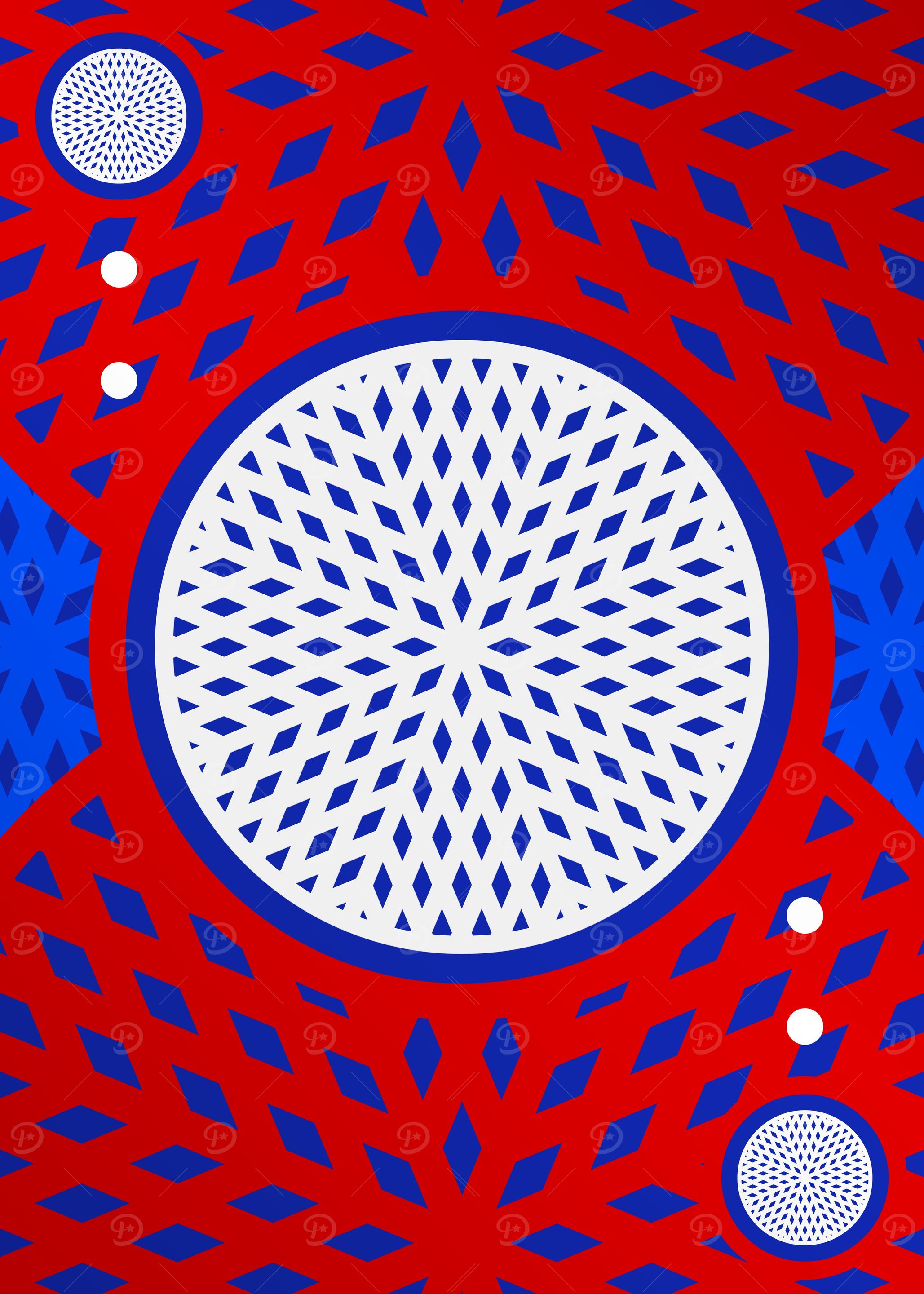 Red White and Blue Glyph