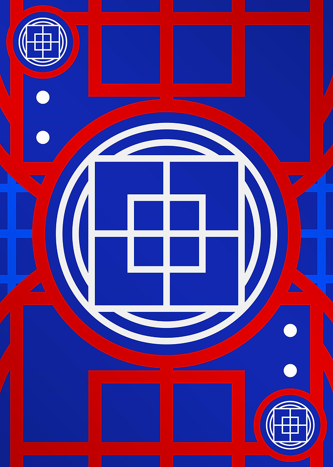 Red White and Blue Glyph