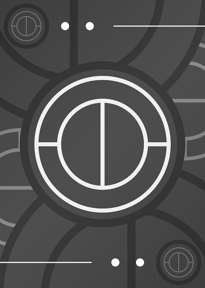 Steel Gray Geometric Glyph