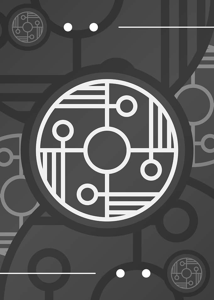 Steel Gray Geometric Glyph