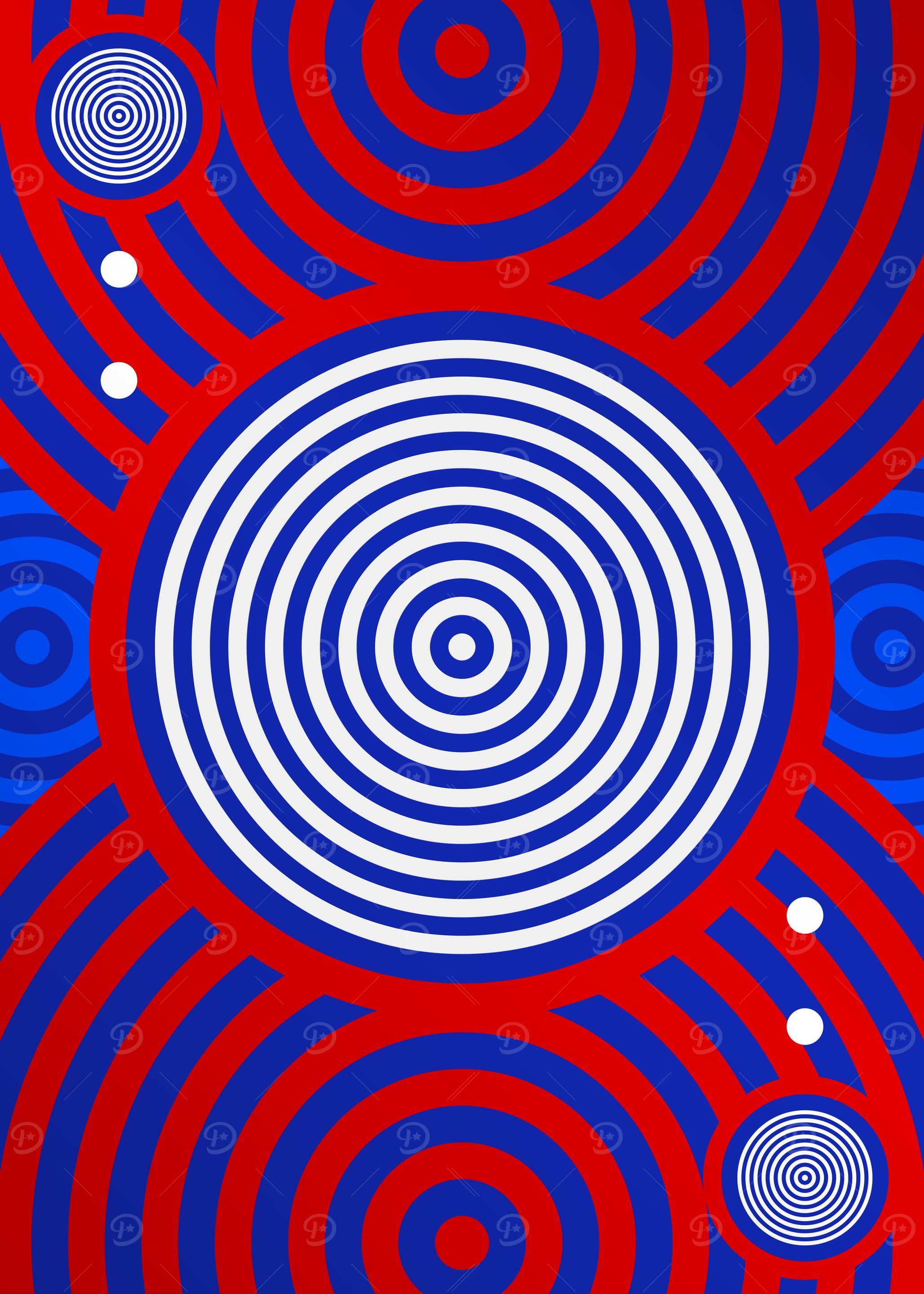 Red White and Blue Glyph