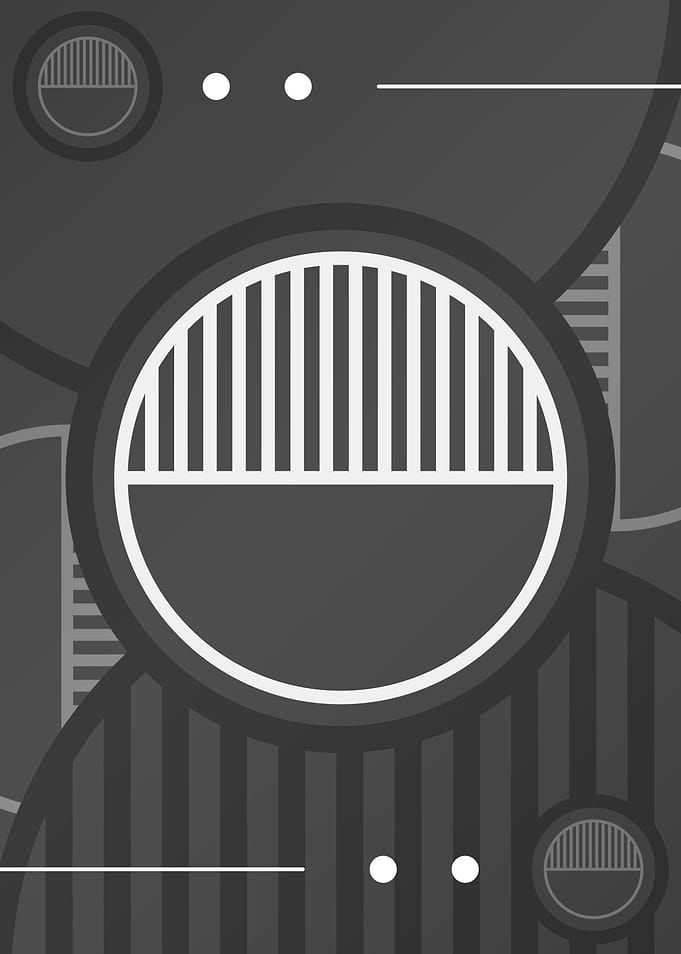Steel Gray Geometric Glyph