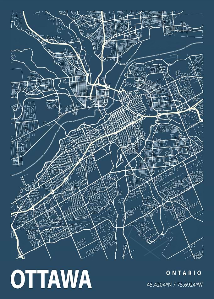 Ottawa City Map Canada