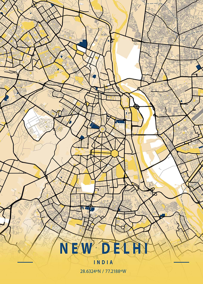 New Delhi City Map India