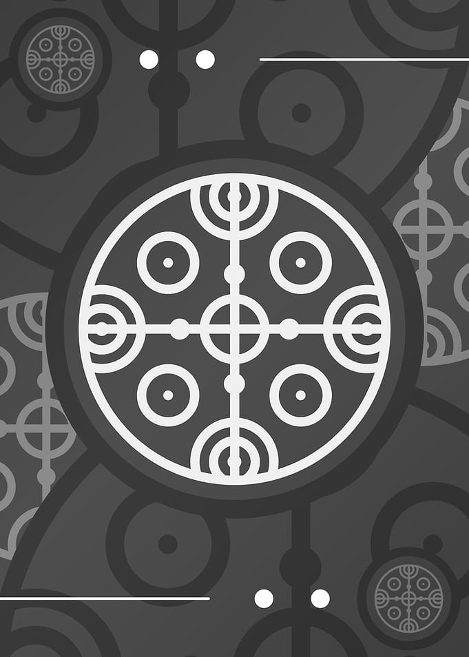 Steel Gray Geometric Glyph