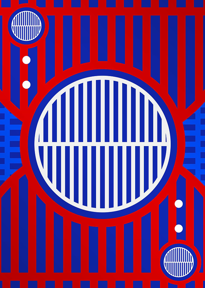 Red White and Blue Glyph