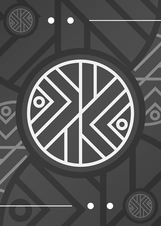 Steel Gray Geometric Glyph