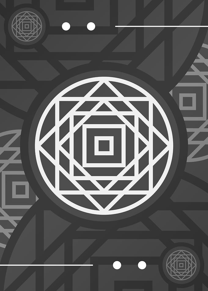 Steel Gray Geometric Glyph