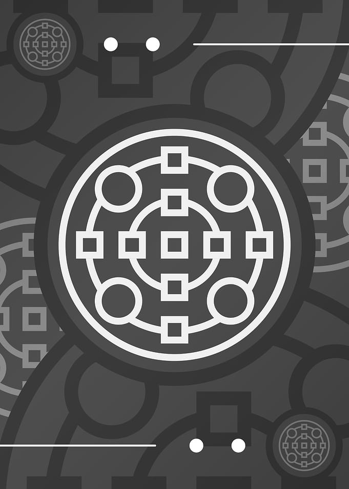 Steel Gray Geometric Glyph