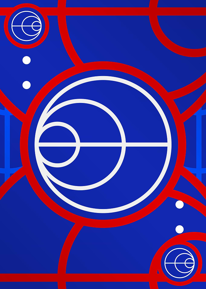 Red White and Blue Glyph