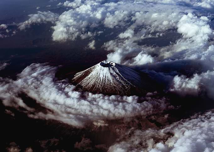 Aerial view Mount Fuji
