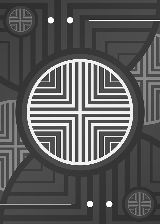 Steel Gray Geometric Glyph