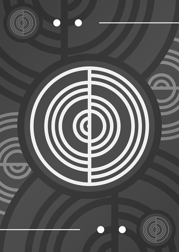 Steel Gray Geometric Glyph
