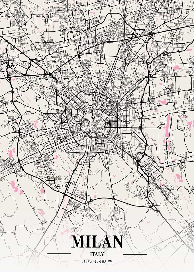 Milan City Map Italy