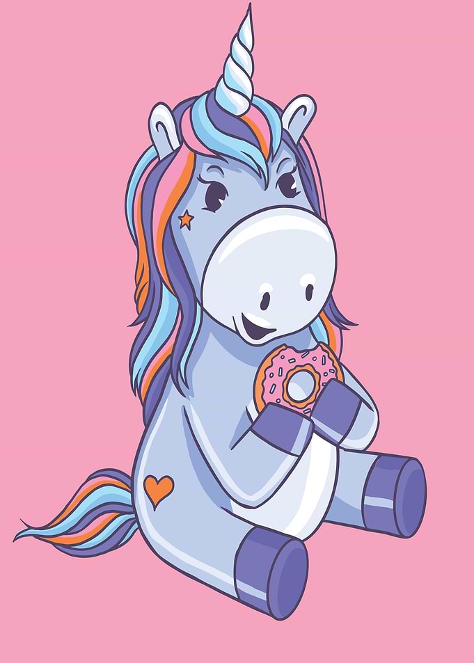 Unicorn cute donut