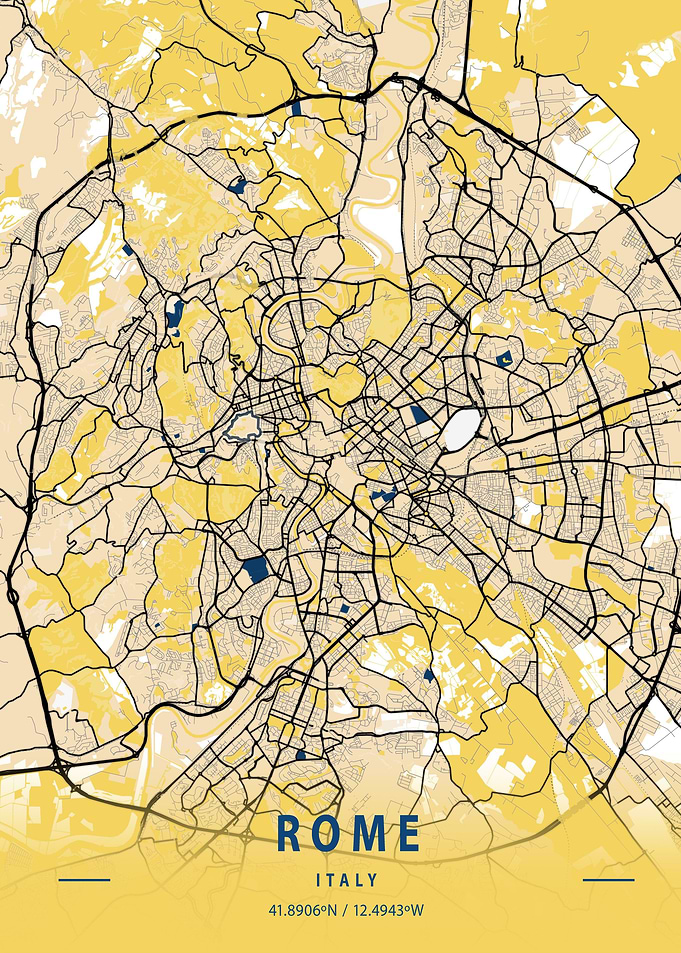 Rome City Map Italy
