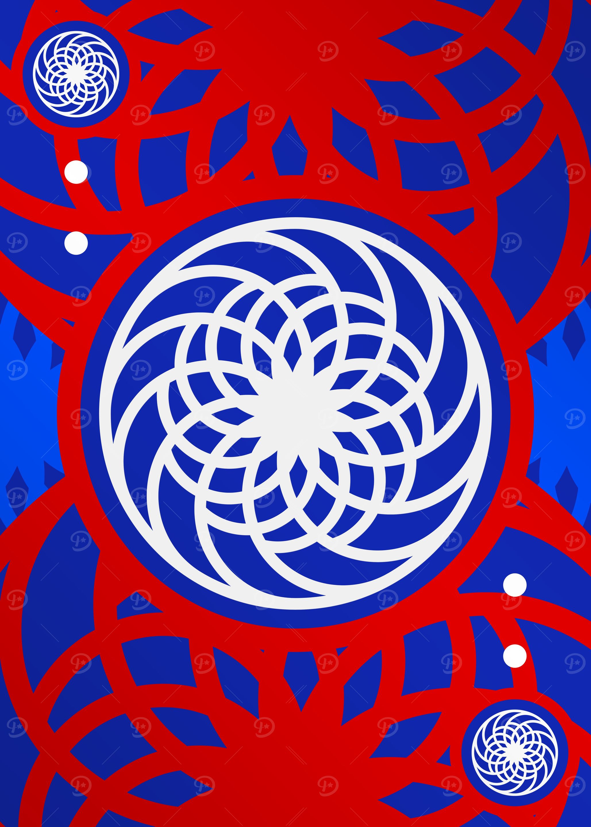 Red White and Blue Glyph