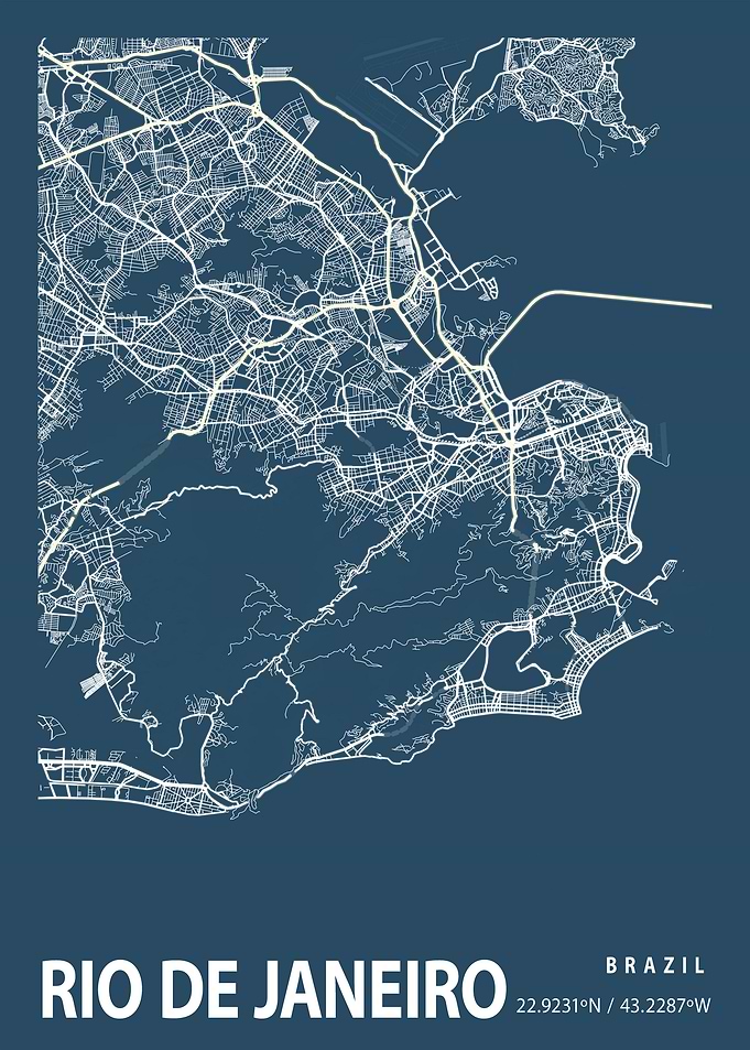 Rio de Janeiro Map Brazil