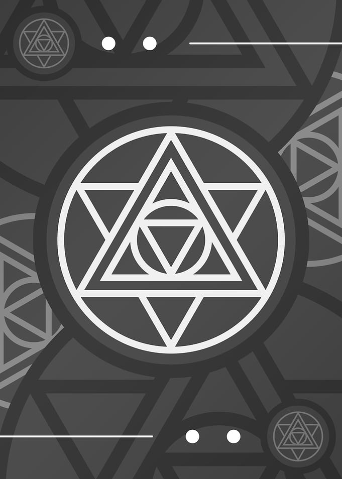 Steel Gray Geometric Glyph