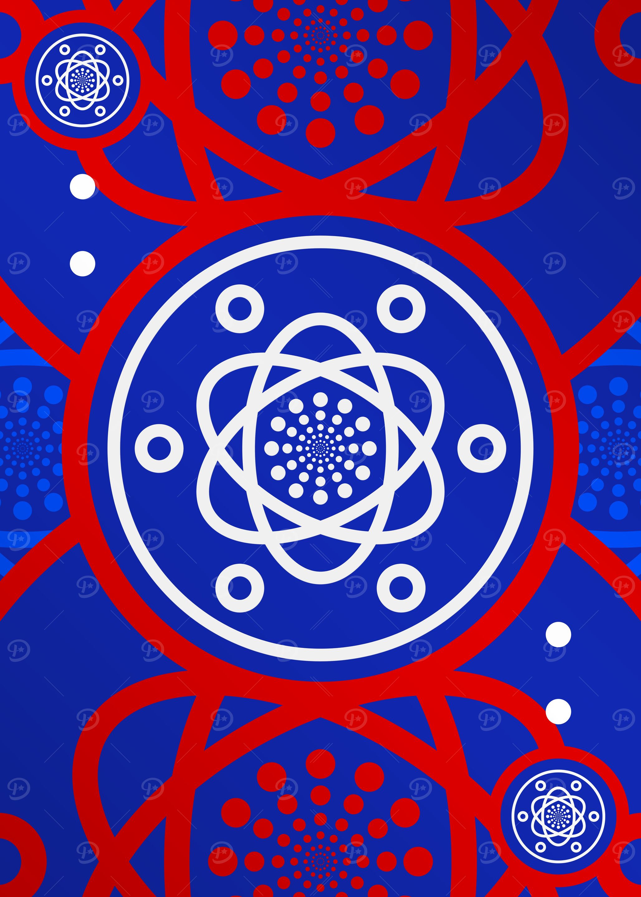 Red White and Blue Glyph