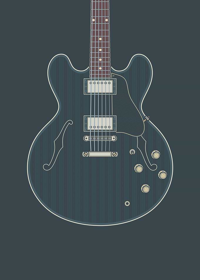 Dark Hollow Body Guitar