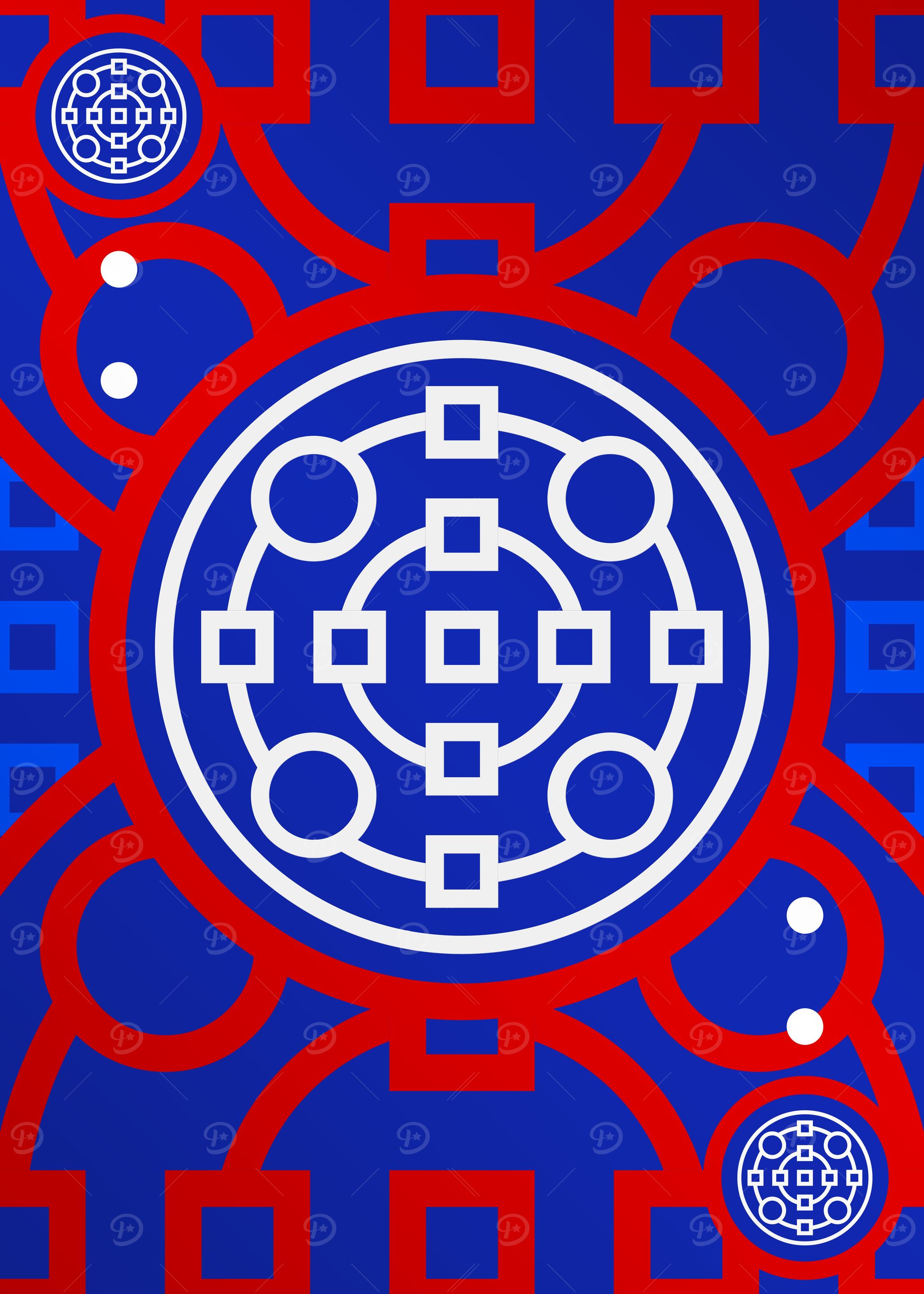 Red White and Blue Glyph