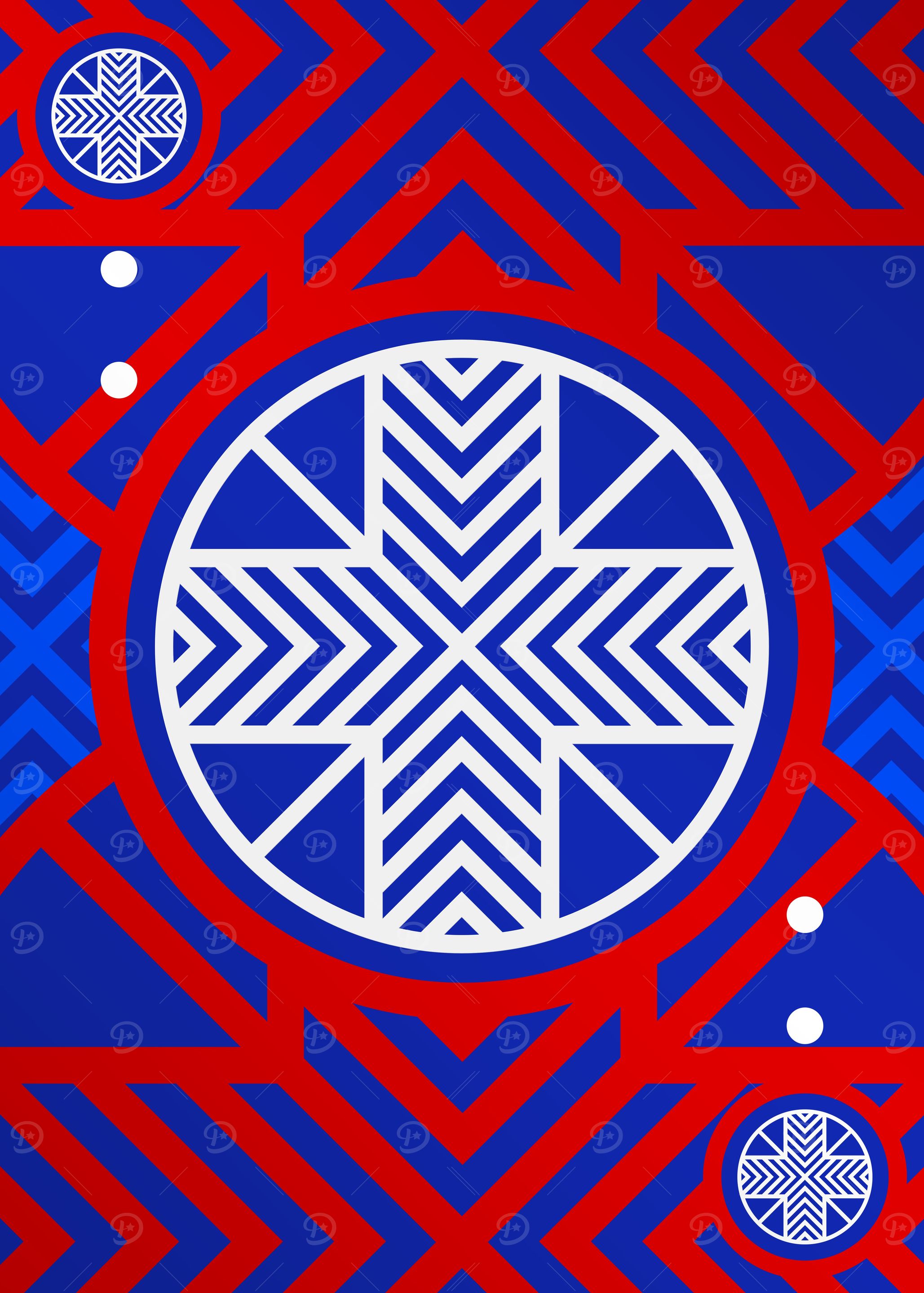 Red White and Blue Glyph