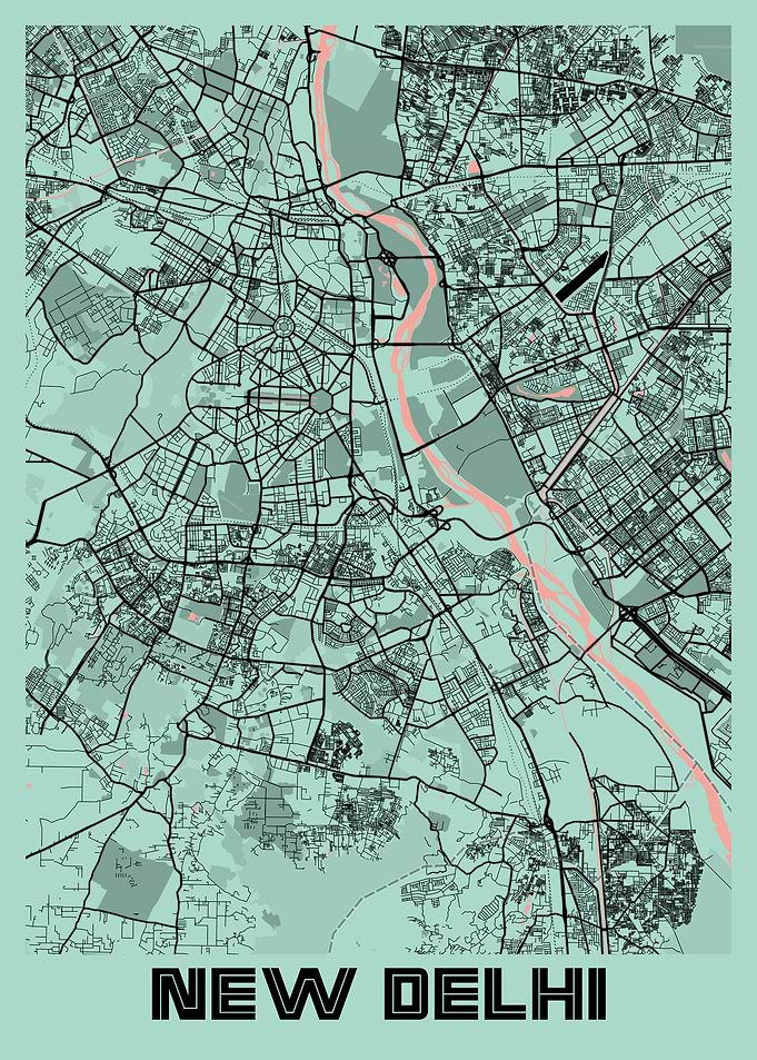 New Delhi City Map India