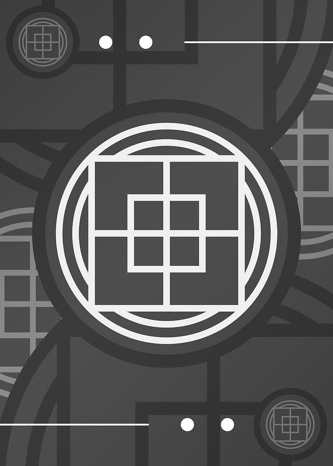 Steel Gray Geometric Glyph