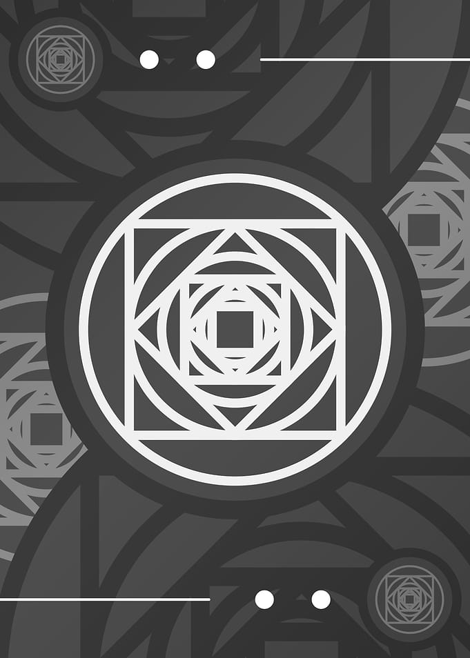 Steel Gray Geometric Glyph