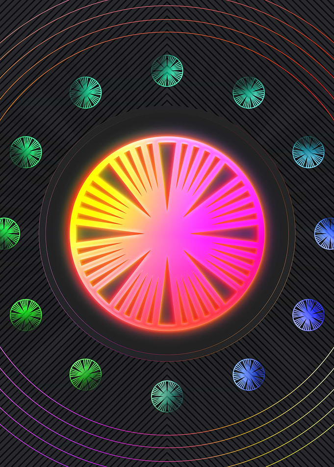 Neon Geometric Glyph Sign