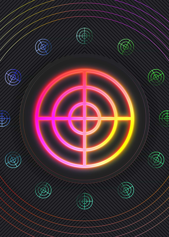 Neon Geometric Glyph Sign