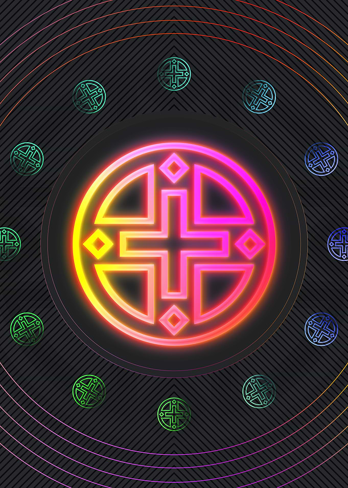 Neon Geometric Glyph Rune