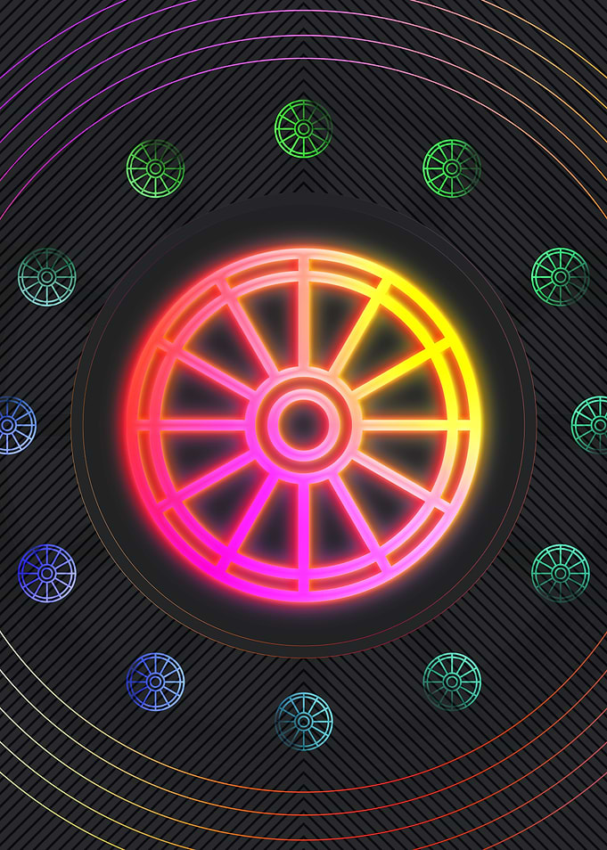 Neon Geometric Glyph Sign