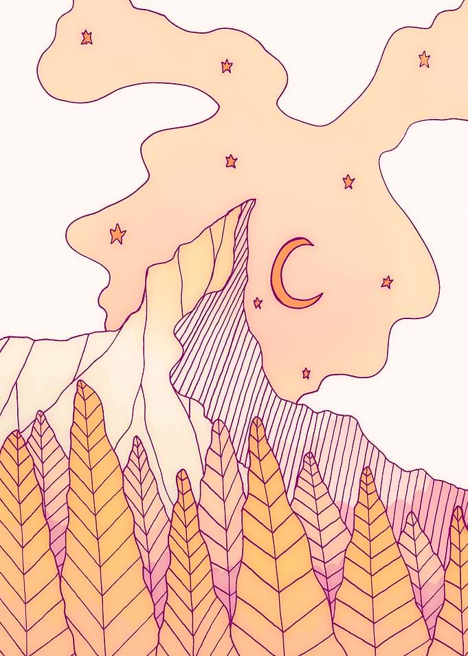 A summer crescent land