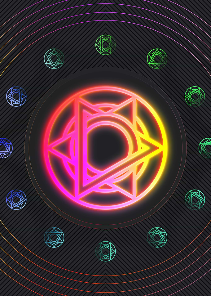 Neon Geometric Glyph Rune