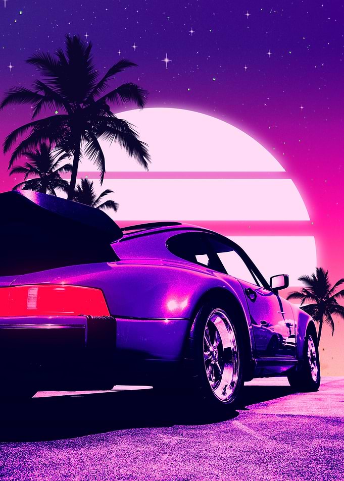 vaporwave car 80s