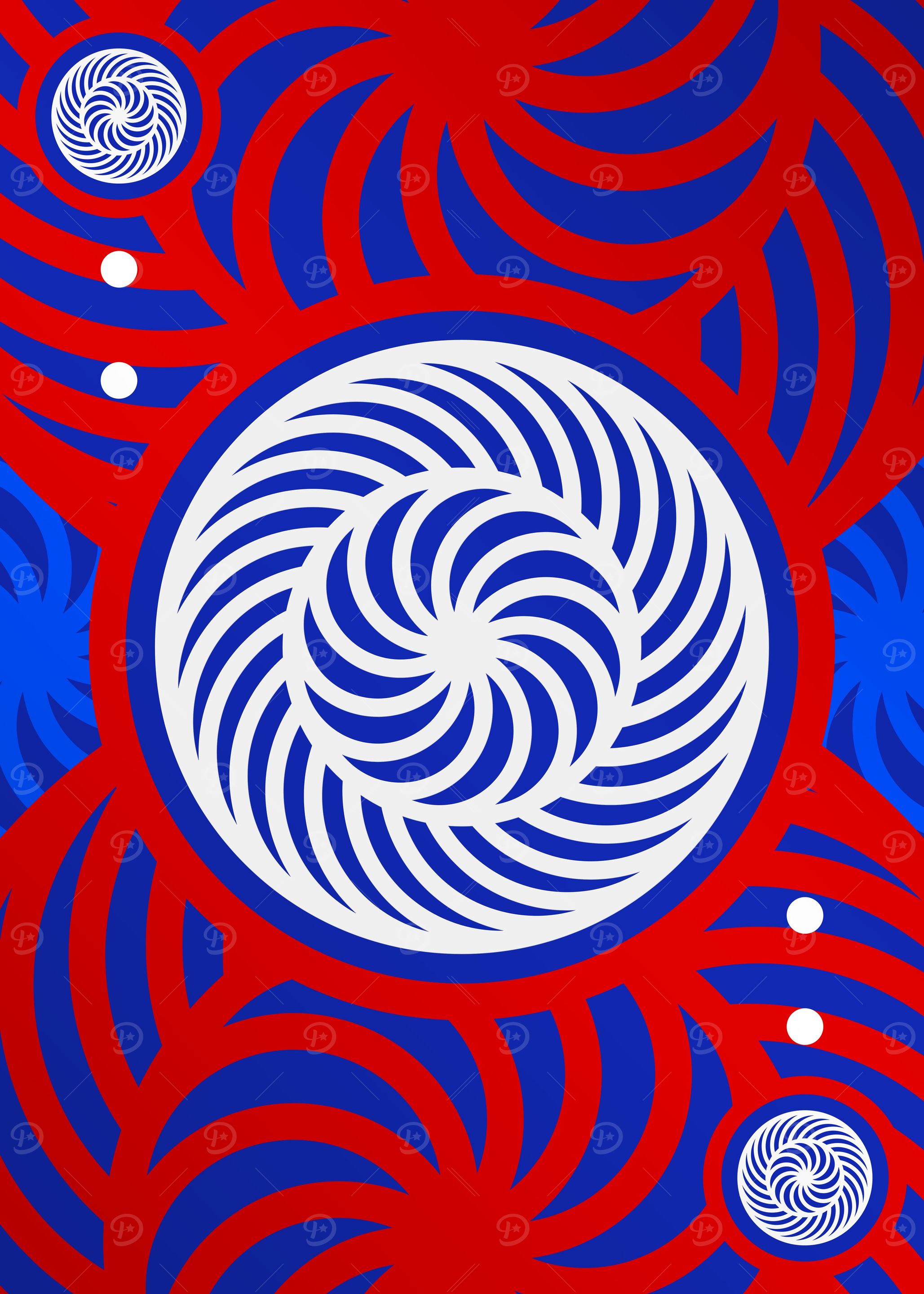Red White and Blue Glyph
