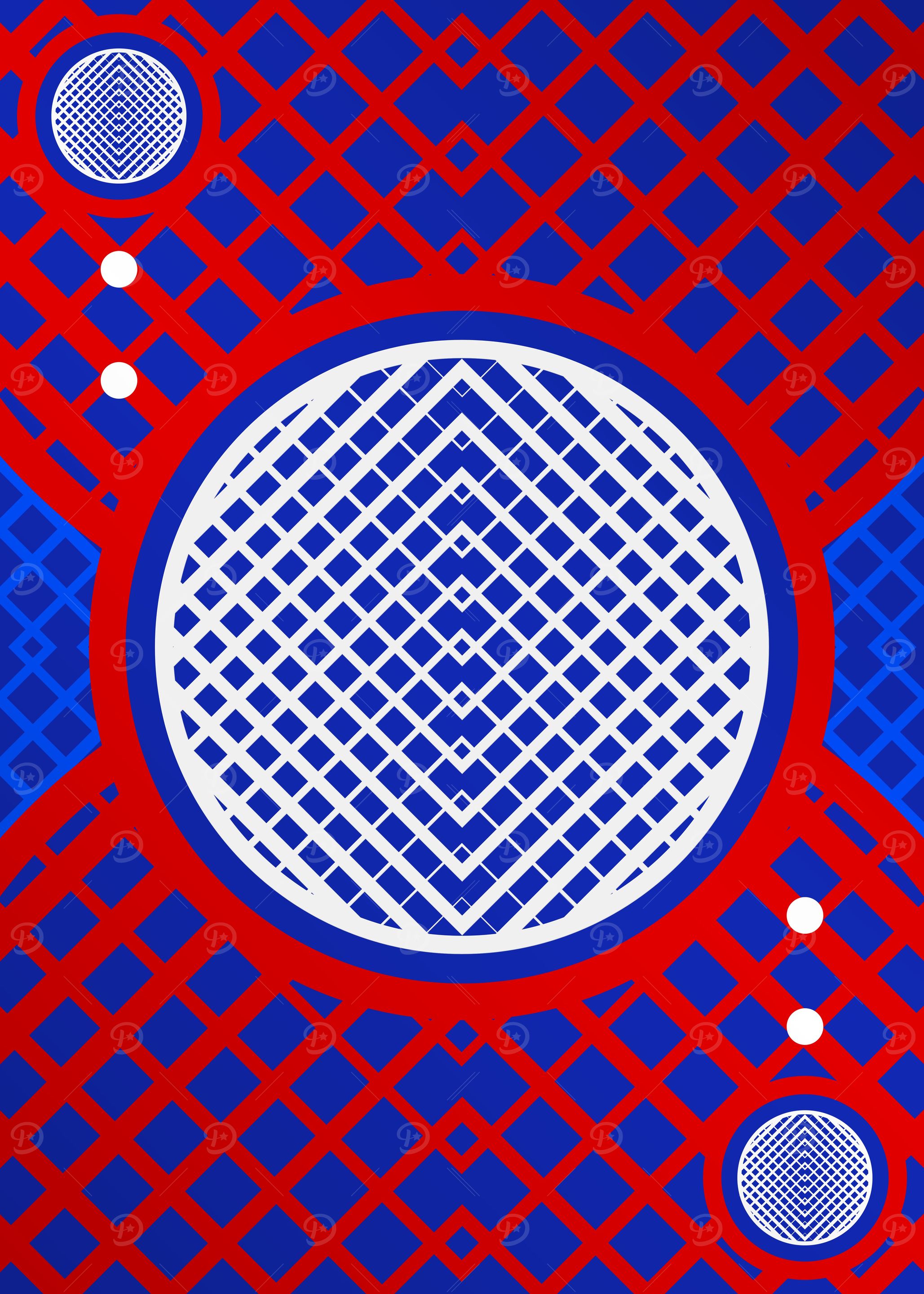 Red White and Blue Glyph