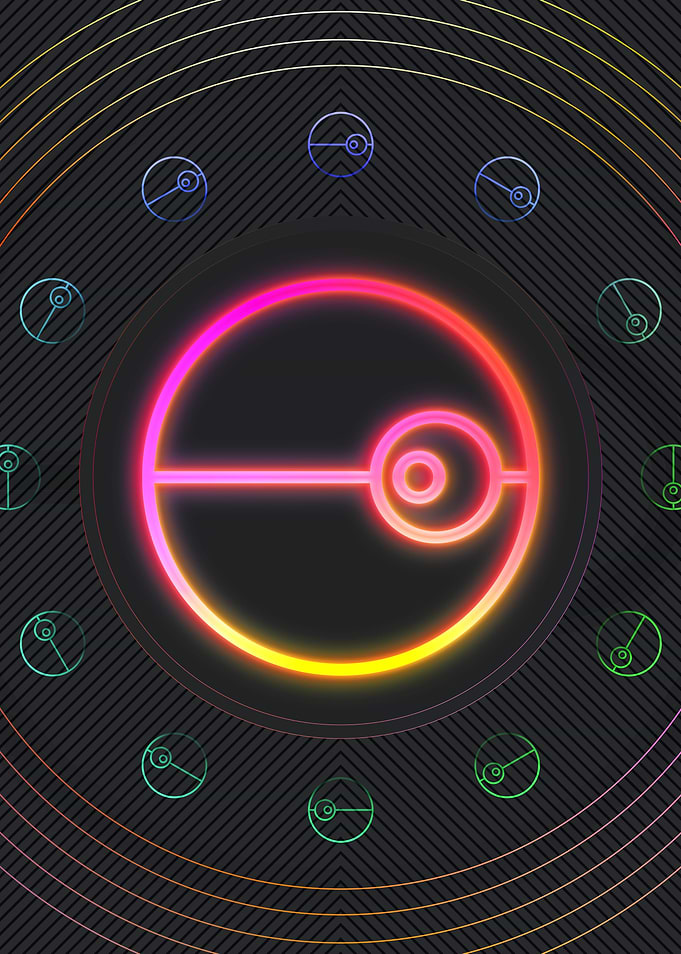 Neon Geometric Glyph Sign