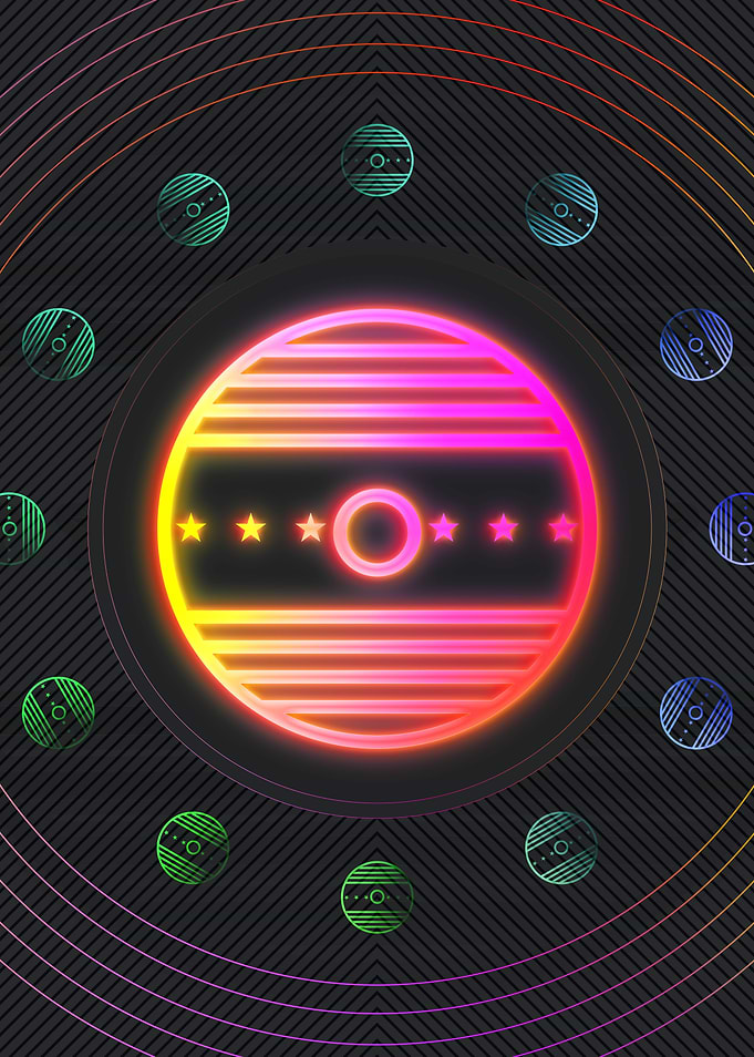 Neon Geometric Glyph Rune