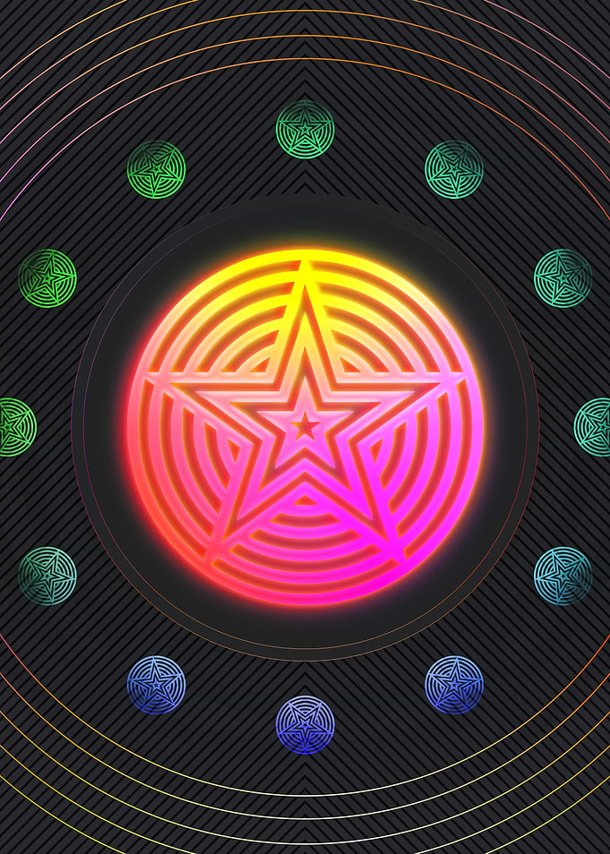 Neon Geometric Glyph Rune