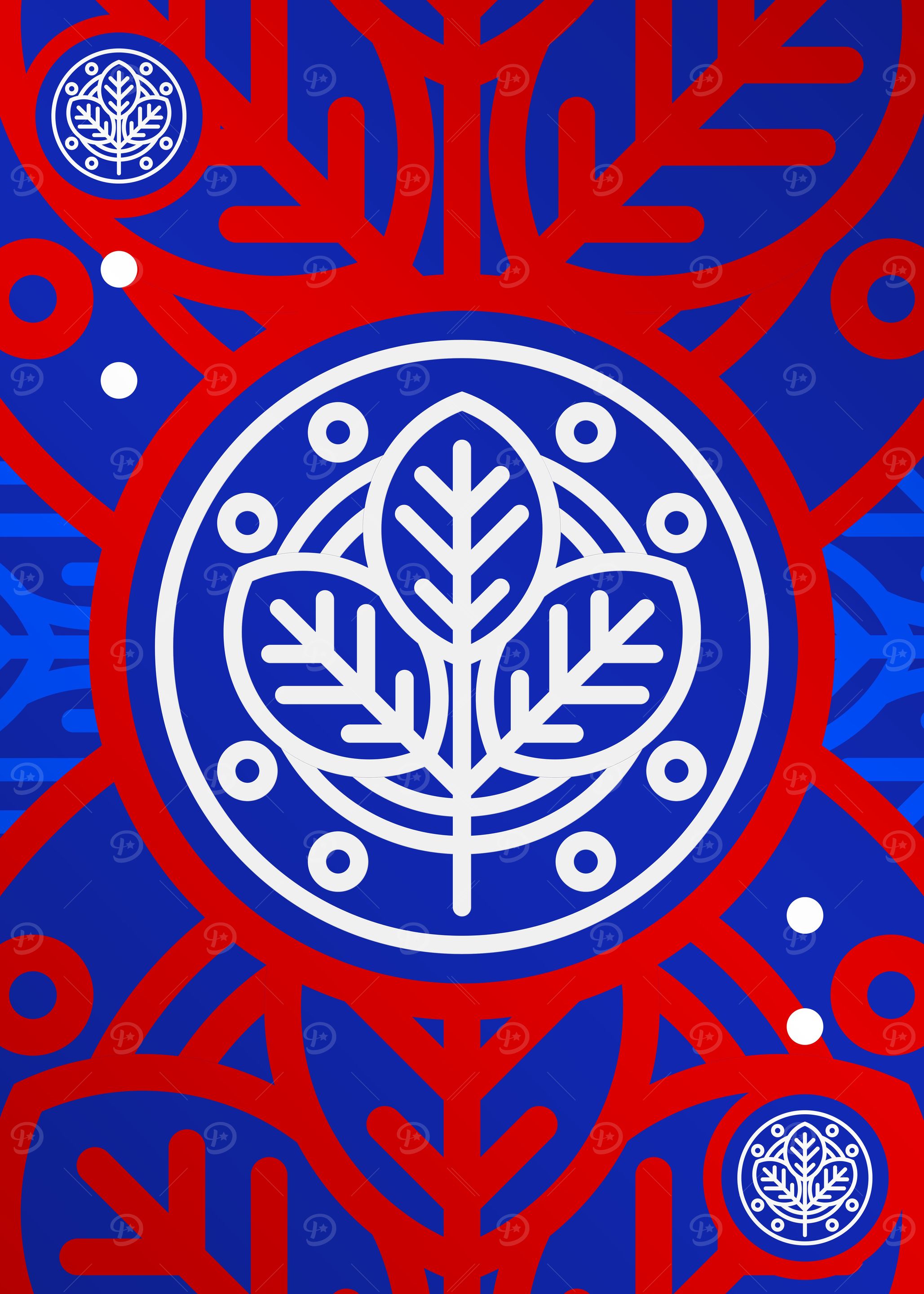 Red White and Blue Glyph