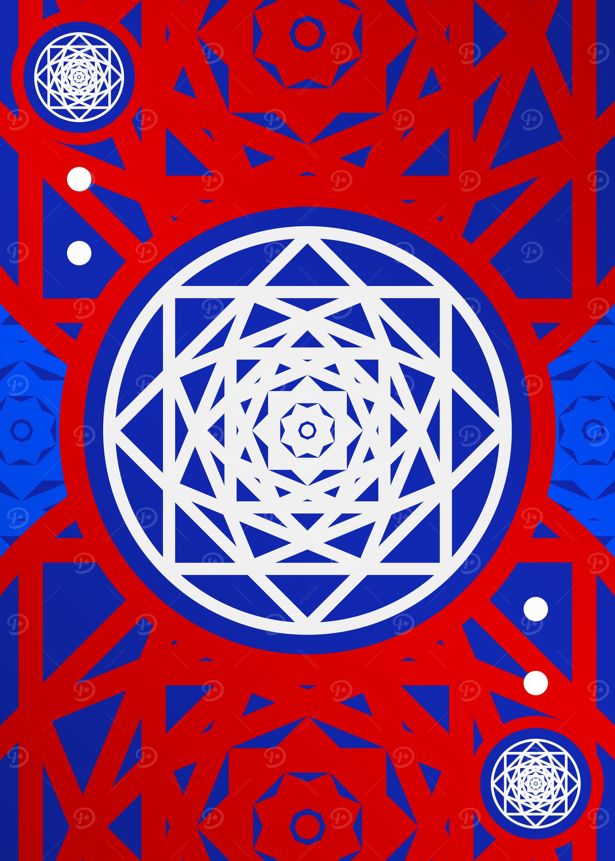 Red White and Blue Glyph