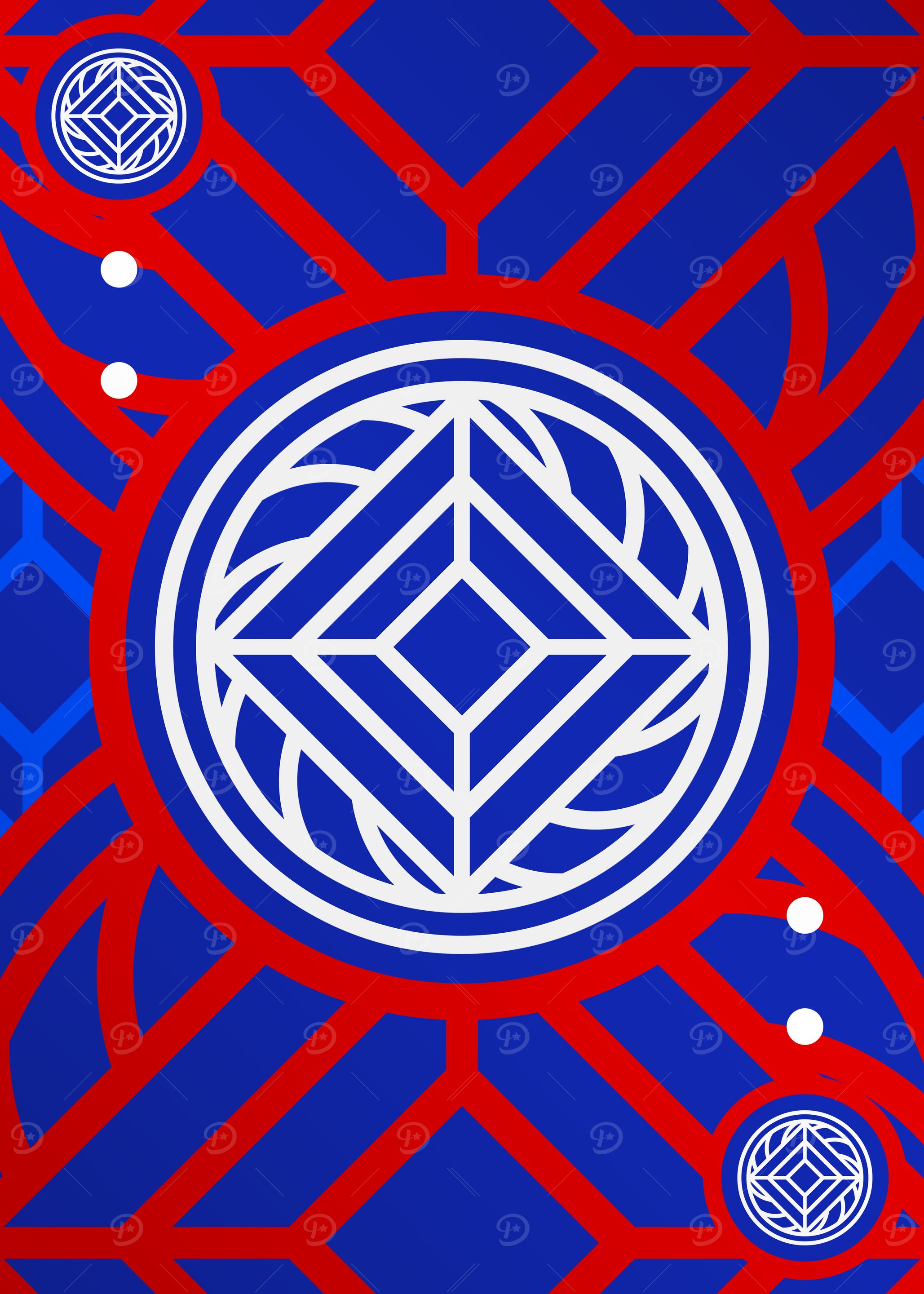 Red White and Blue Glyph