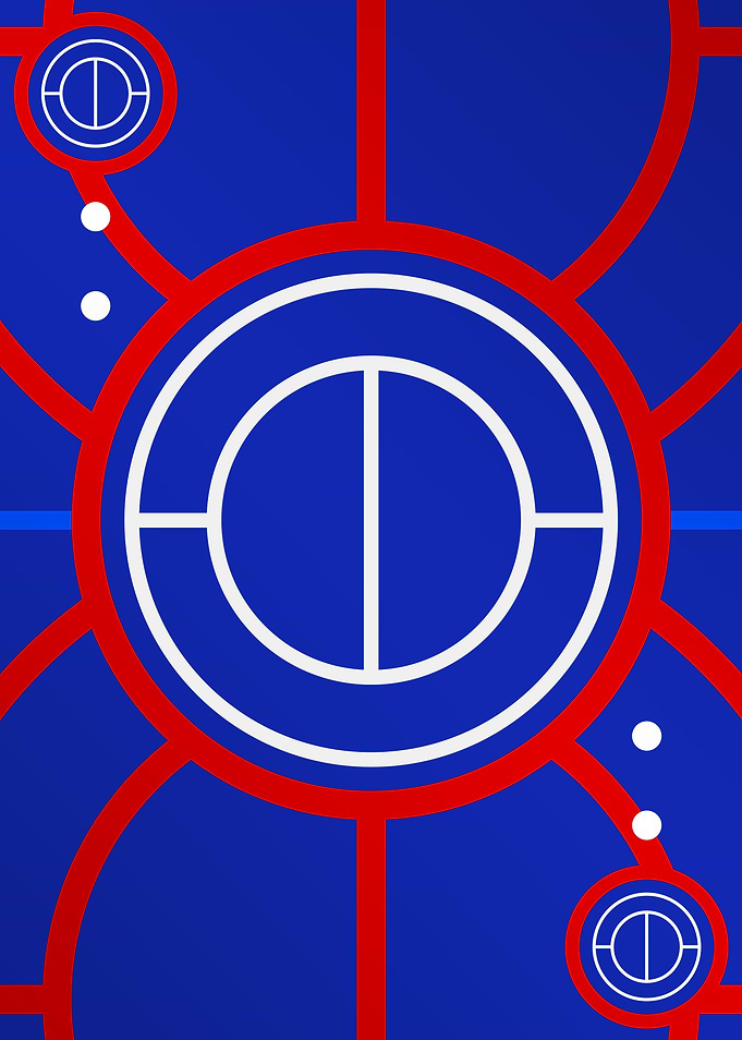 Red White and Blue Glyph