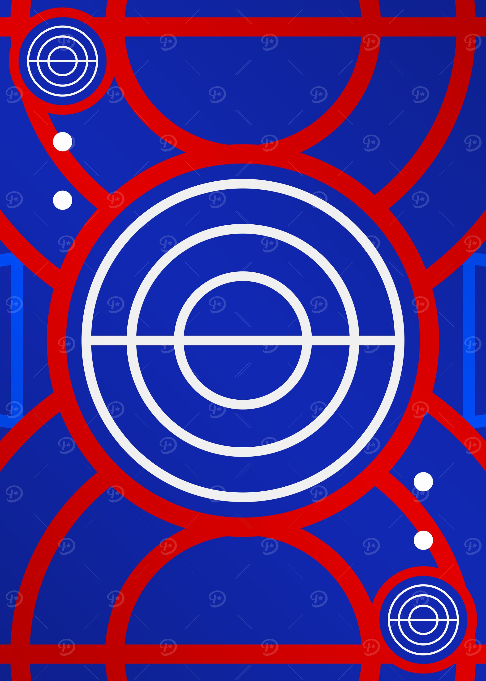 Red White and Blue Glyph