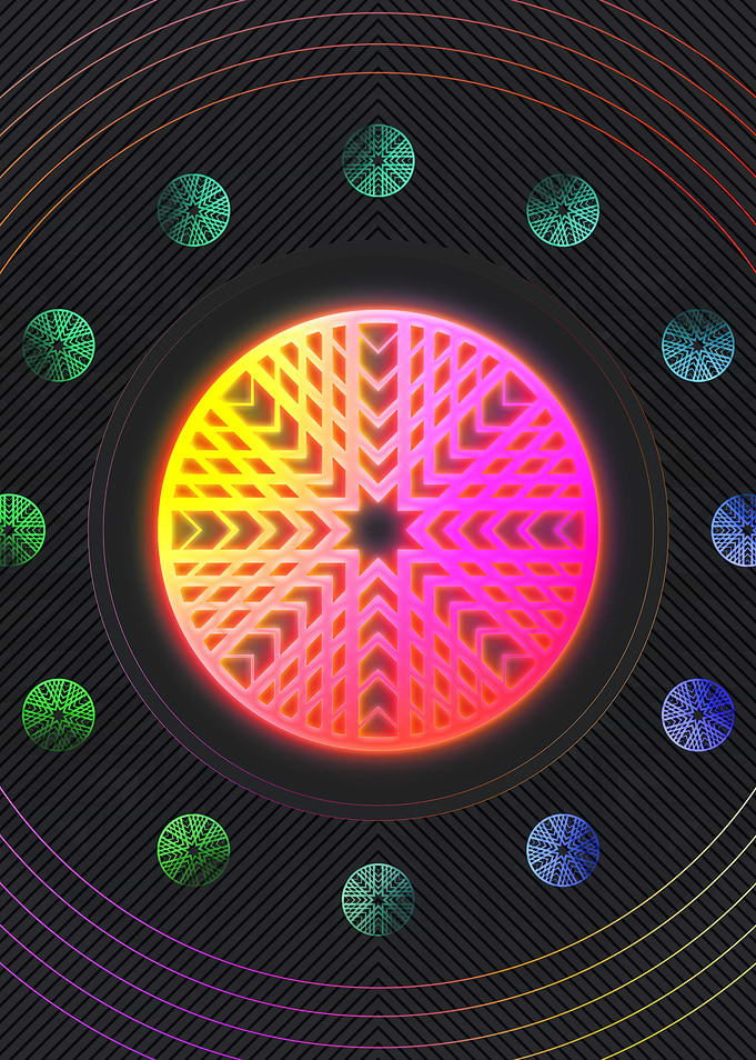 Neon Geometric Glyph Rune